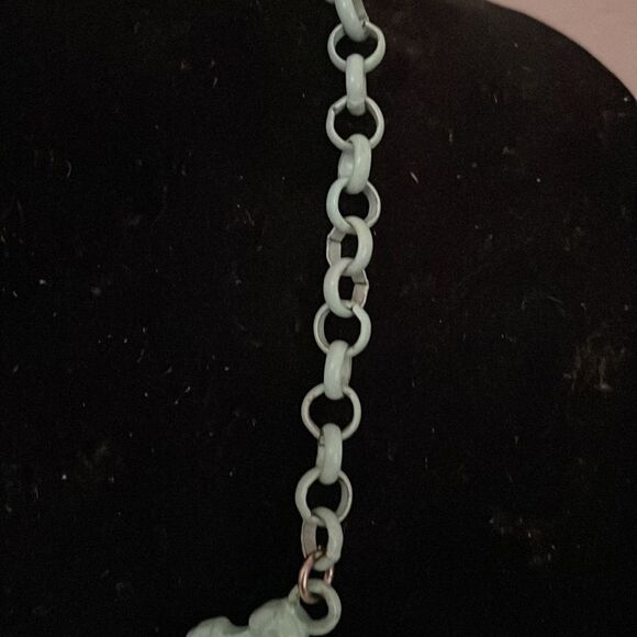 17” Gem Stone King turquoise tone Howlite beaded & Austrian crystal necklace - Picture 9 of 13